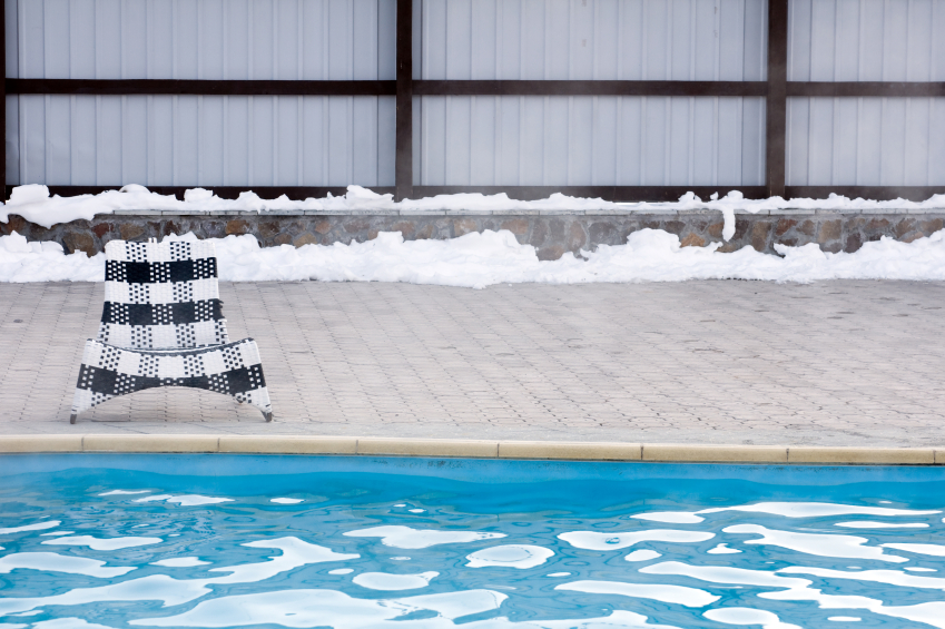 outdoor pool in winter